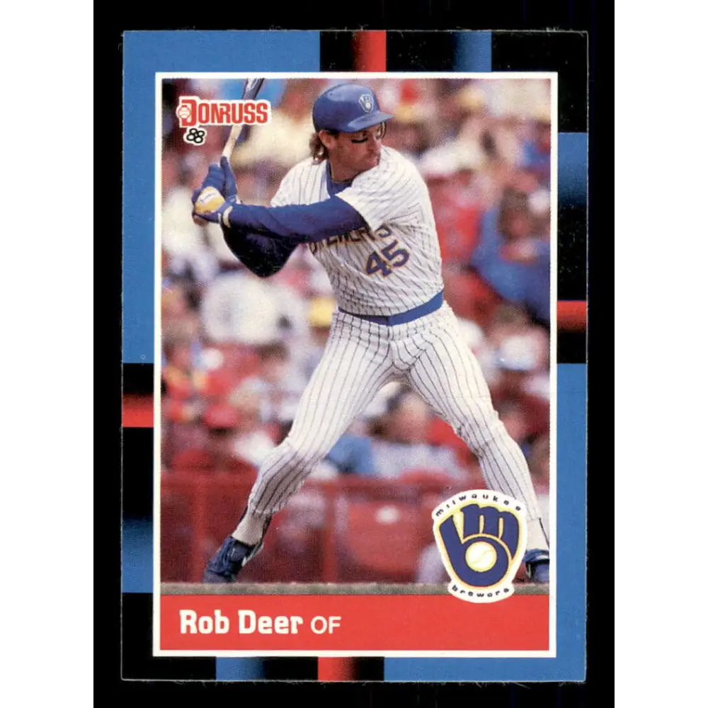 1988 Donruss #274 Rob Deer EX Milwaukee Brewers Baseball Card Image 1