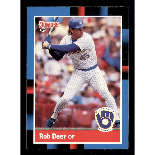 1988 Donruss #274 Rob Deer EX Milwaukee Brewers Baseball Card Image 1