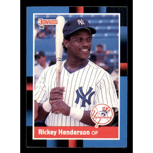 1988 Donruss #277 Rickey Henderson EX New York Yankees Baseball Card Image 1