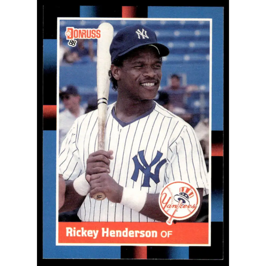 1988 Donruss #277 Rickey Henderson NM-MT New York Yankees Baseball Card Image 1