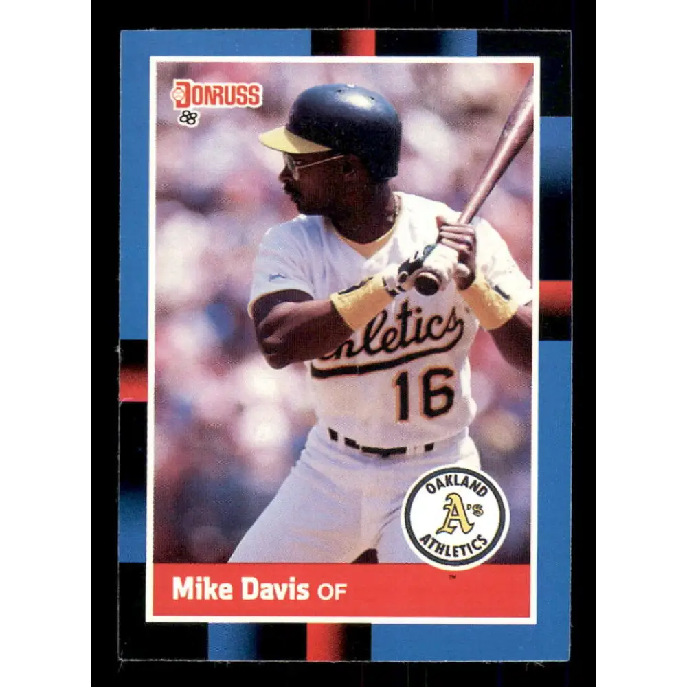 1988 Donruss #281 Mike Davis EX Oakland Athletics Baseball Card Image 1