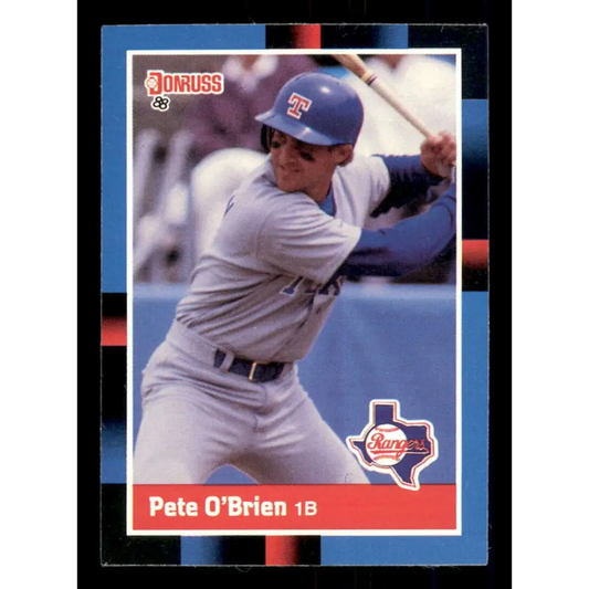 1988 Donruss #284 Pete O'Brien EX Texas Rangers Baseball Card Image 1
