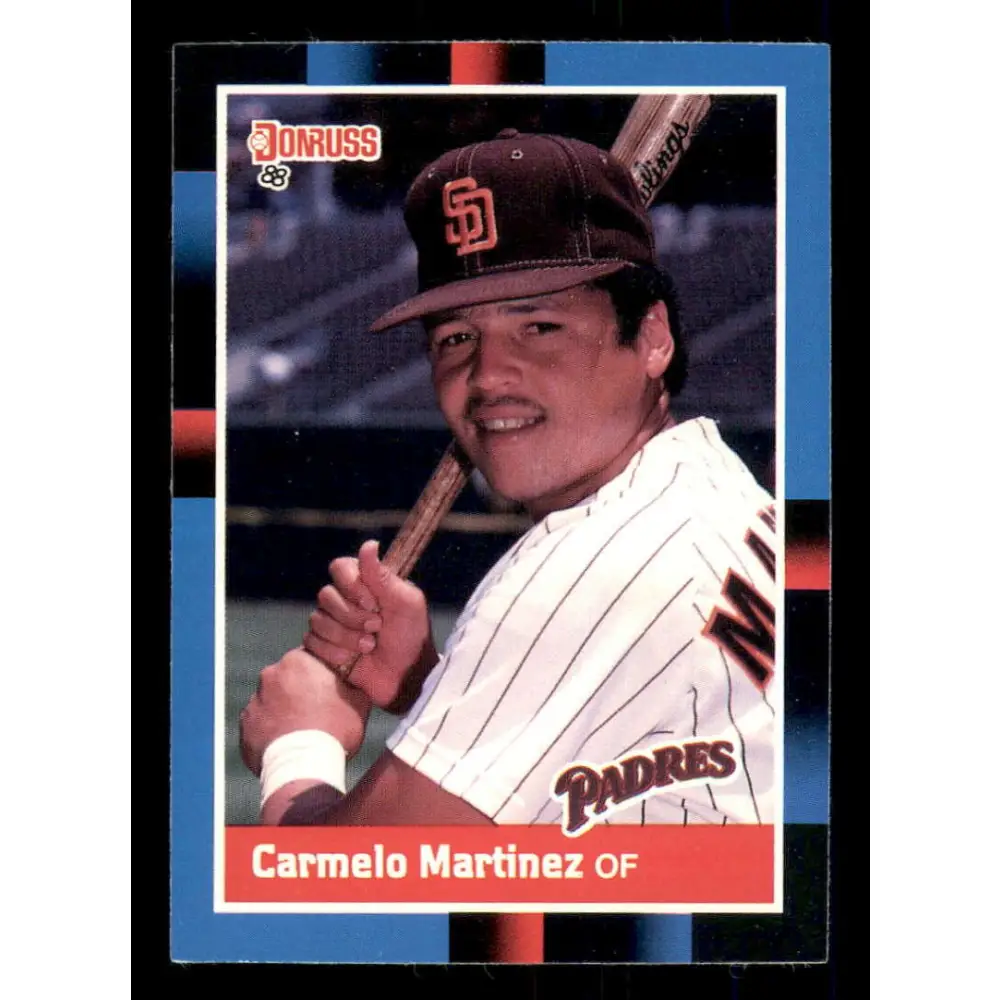 1988 Donruss #287 Carmelo Martinez EX San Diego Padres Baseball Card Image 1