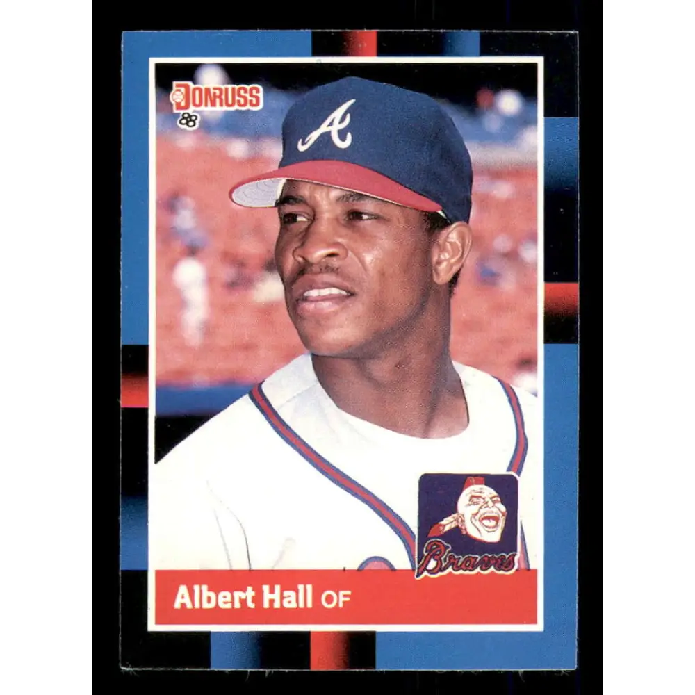 1988 Donruss #290 Albert Hall EX Atlanta Braves Baseball Card Image 1