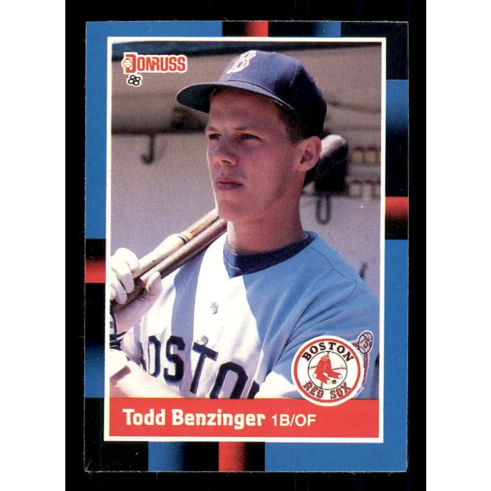 1988 Donruss #297 Todd Benzinger EX RC Rookie Boston Red Sox Baseball Card Image 1