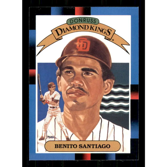 1988 Donruss #3 Benito Santiago DK EX San Diego Padres Baseball Card Image 1