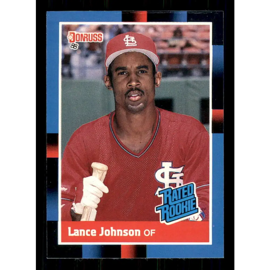 1988 Donruss #31 Lance Johnson EX RC Rookie St. Louis Cardinals Baseball Card Image 1