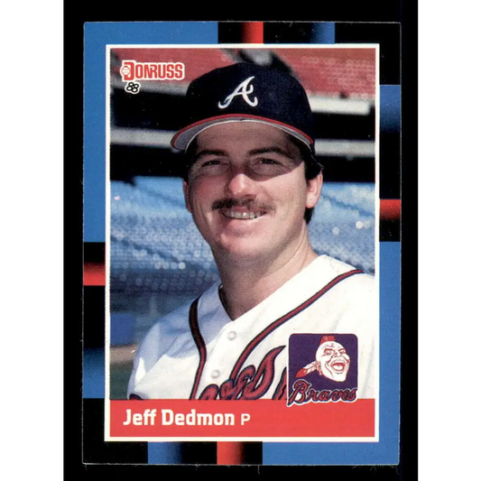 1988 Donruss #325 Jeff Dedmon EX Atlanta Braves Baseball Card Image 1
