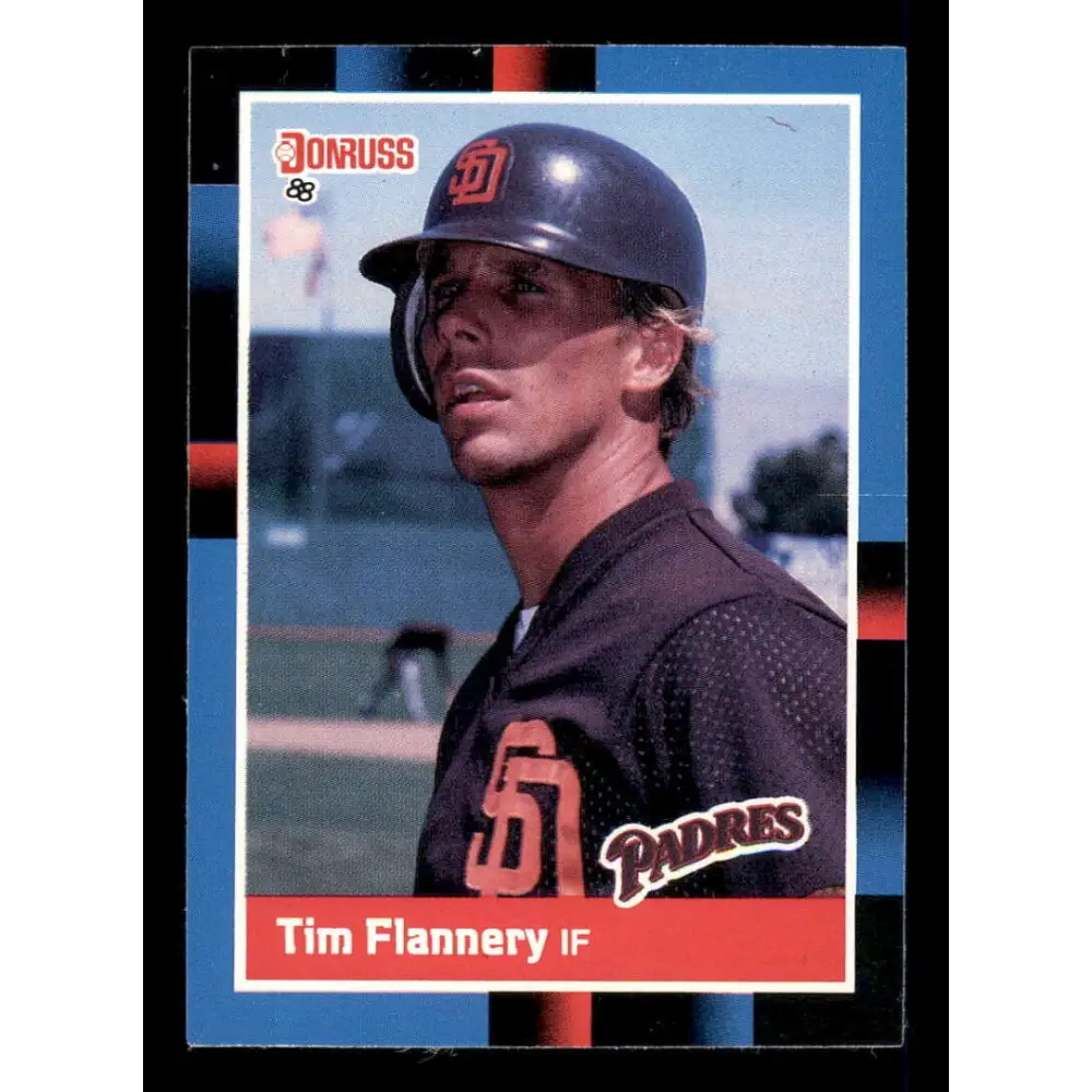 1988 Donruss #328 Tim Flannery EX San Diego Padres Baseball Card Image 1