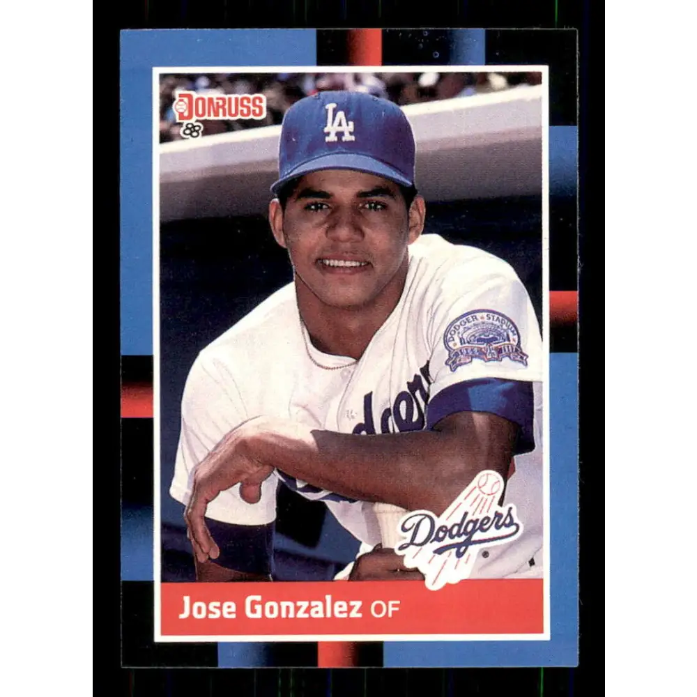 1988 Donruss #341 Jose Gonzalez EX Los Angeles Dodgers Baseball Card Image 1