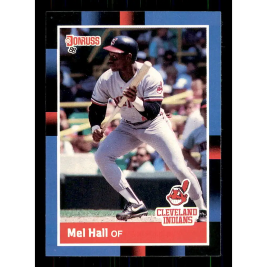 1988 Donruss #342 Mel Hall EX Cleveland Indians Baseball Card Image 1