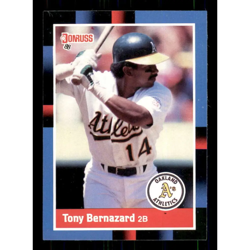 1988 Donruss #344 Tony Bernazard EX Oakland Athletics Baseball Card Image 1