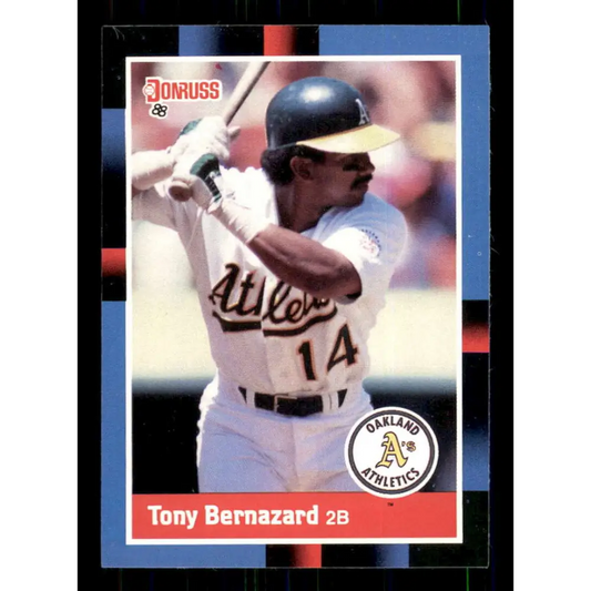 1988 Donruss #344 Tony Bernazard EX Oakland Athletics Baseball Card Image 1