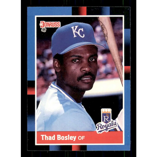 1988 Donruss #348 Thad Bosley EX Kansas City Royals Baseball Card Image 1