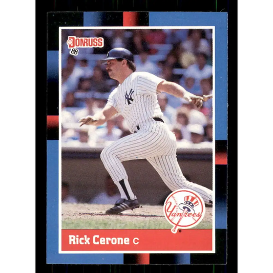 1988 Donruss #351 Rick Cerone EX New York Yankees Baseball Card Image 1