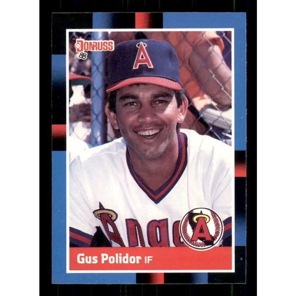 1988 Donruss #356 Gus Polidor EX California Angels Baseball Card Image 1