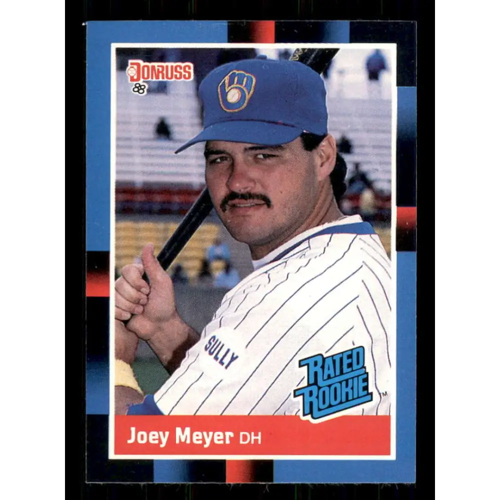 1988 Donruss #36 Joey Meyer EX Milwaukee Brewers Baseball Card Image 1
