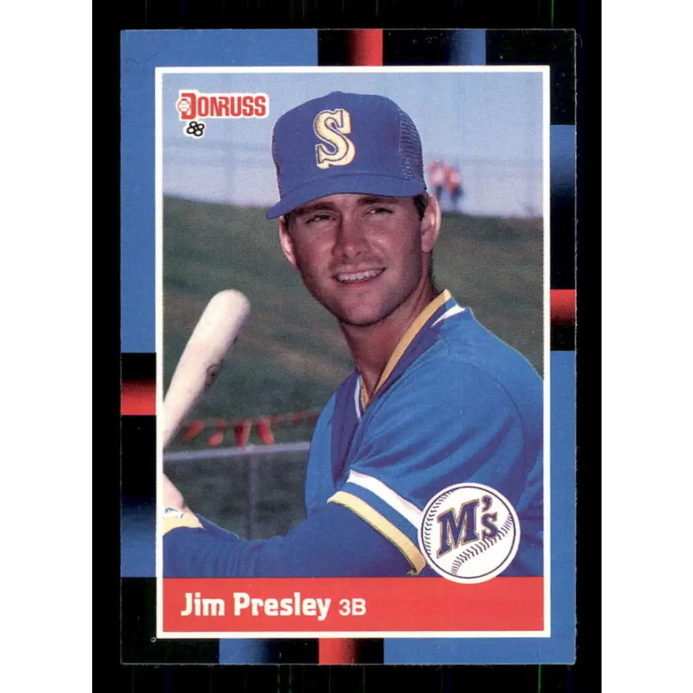 1988 Donruss #366 Jim Presley EX Seattle Mariners Baseball Card Image 1