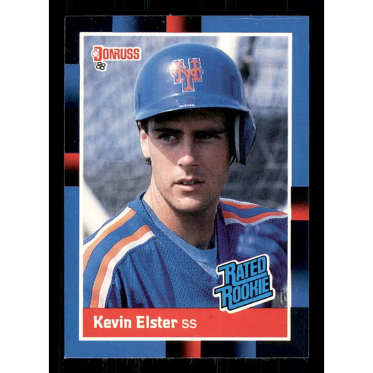 1988 Donruss #37 Kevin Elster EX New York Mets Baseball Card Image 1