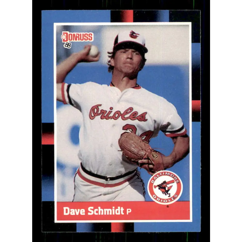 1988 Donruss #371 Dave Schmidt EX Baltimore Orioles Baseball Card Image 1