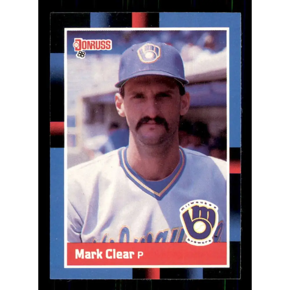 1988 Donruss #372 Mark Clear EX Milwaukee Brewers Baseball Card Image 1