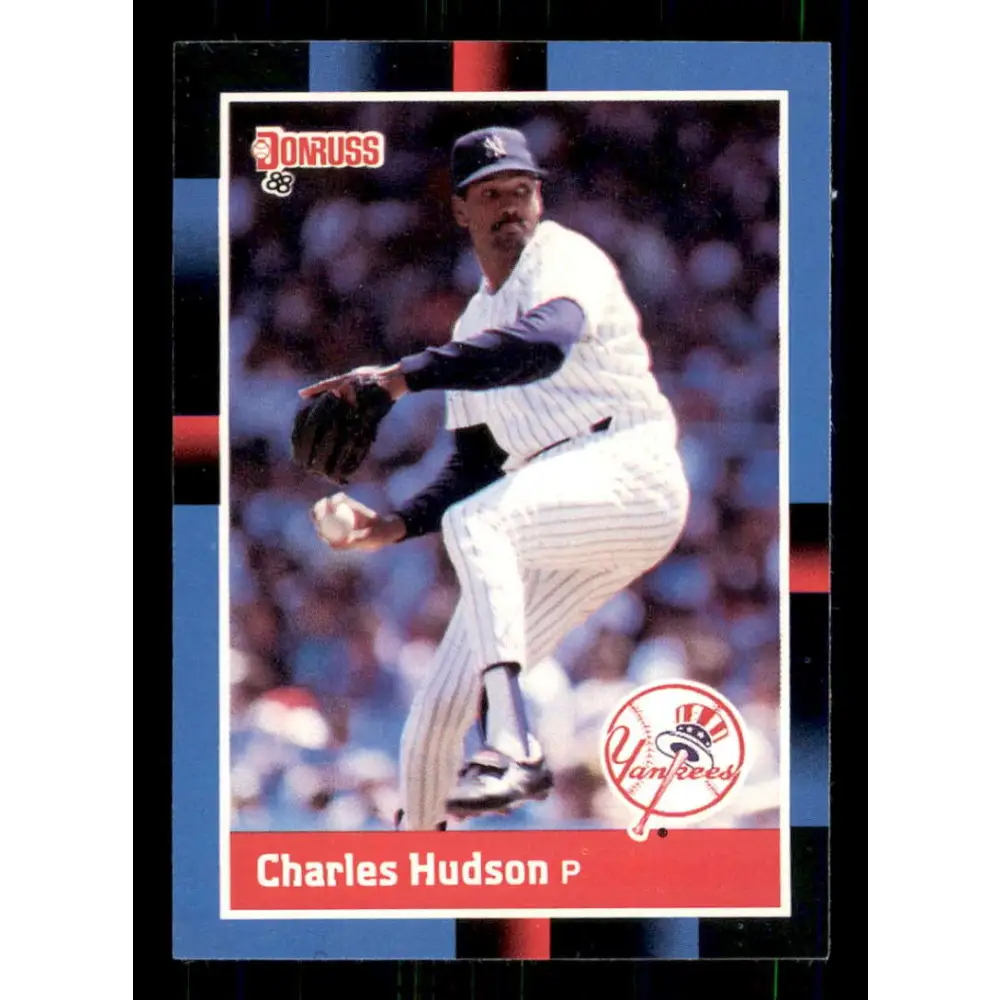 1988 Donruss #374 Charles Hudson EX New York Yankees Baseball Card Image 1