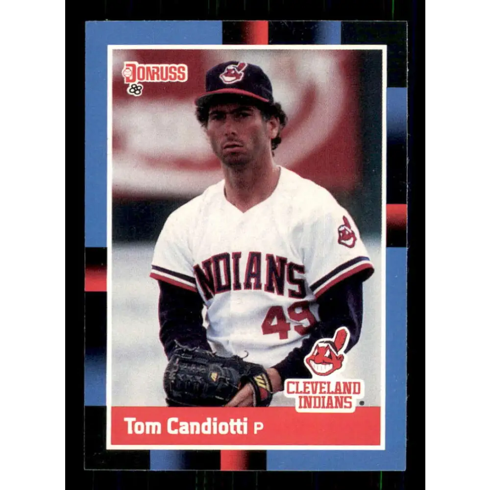 1988 Donruss #377 Tom Candiotti EX Cleveland Indians Baseball Card Image 1