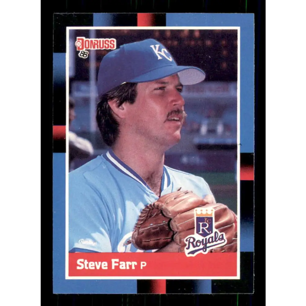 1988 Donruss #378 Steve Farr EX Kansas City Royals Baseball Card Image 1