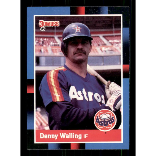 1988 Donruss #384 Denny Walling EX Houston Astros Baseball Card Image 1