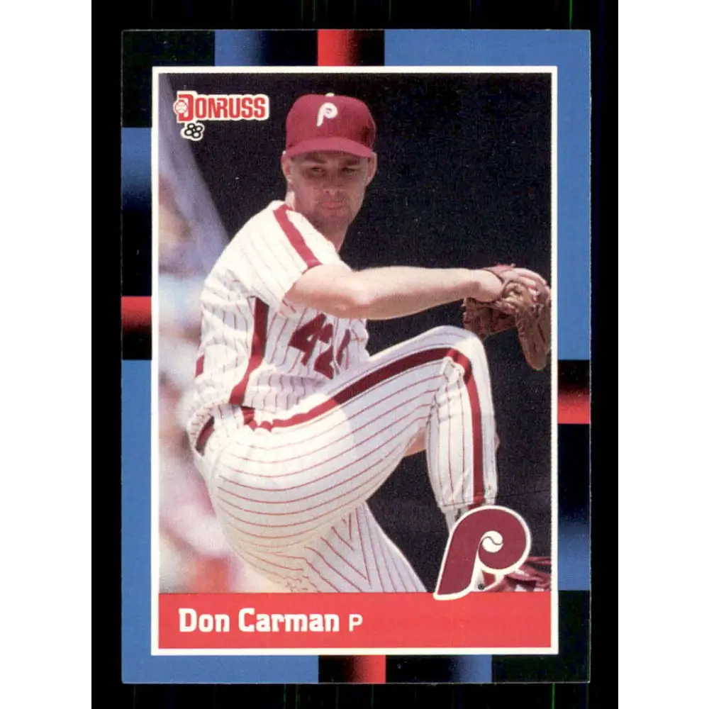 1988 Donruss #385 Don Carman EX Philadelphia Phillies Baseball Card Image 1