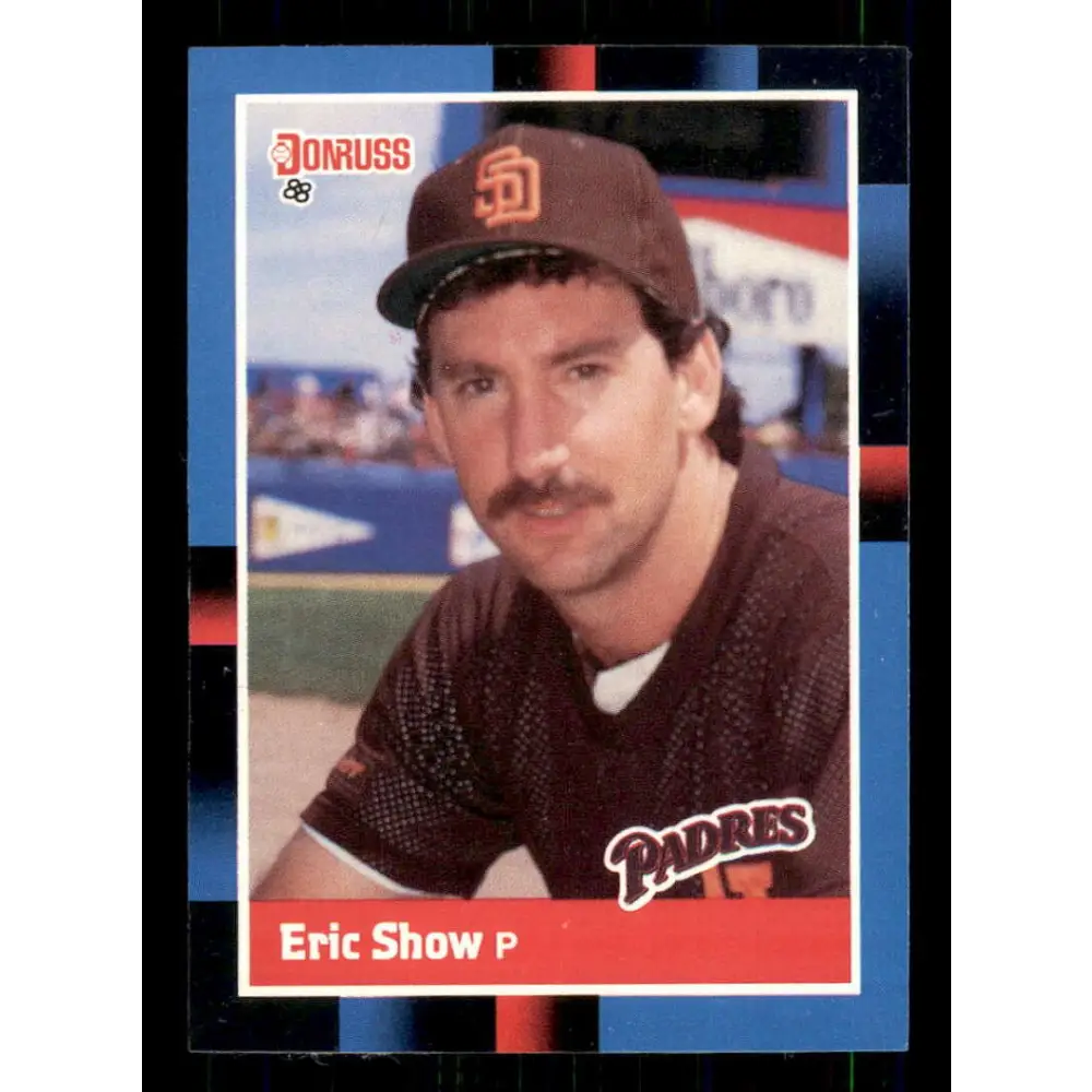 1988 Donruss #387 Eric Show EX San Diego Padres Baseball Card Image 1