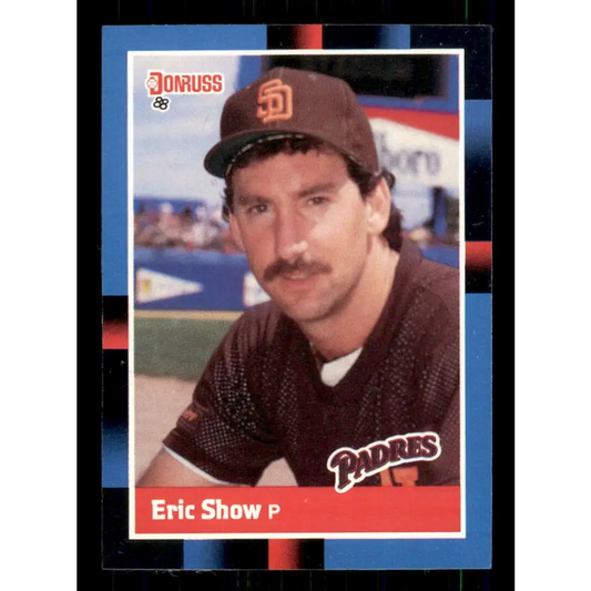 1988 Donruss #387 Eric Show EX San Diego Padres Baseball Card Image 1