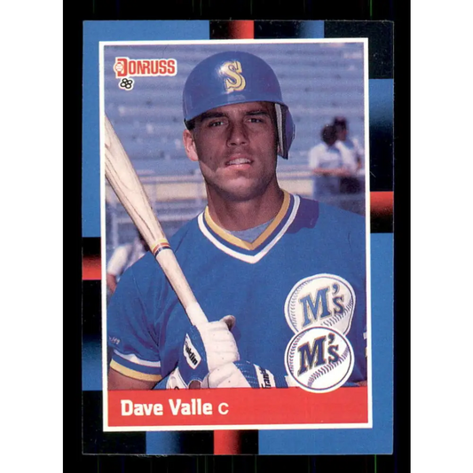 1988 Donruss #393 Dave Valle EX Seattle Mariners Baseball Card Image 1