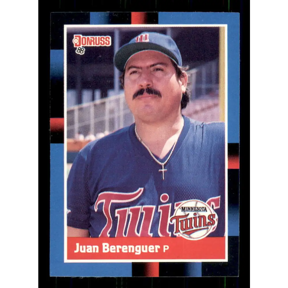 1988 Donruss #395 Juan Berenguer EX Minnesota Twins Baseball Card Image 1
