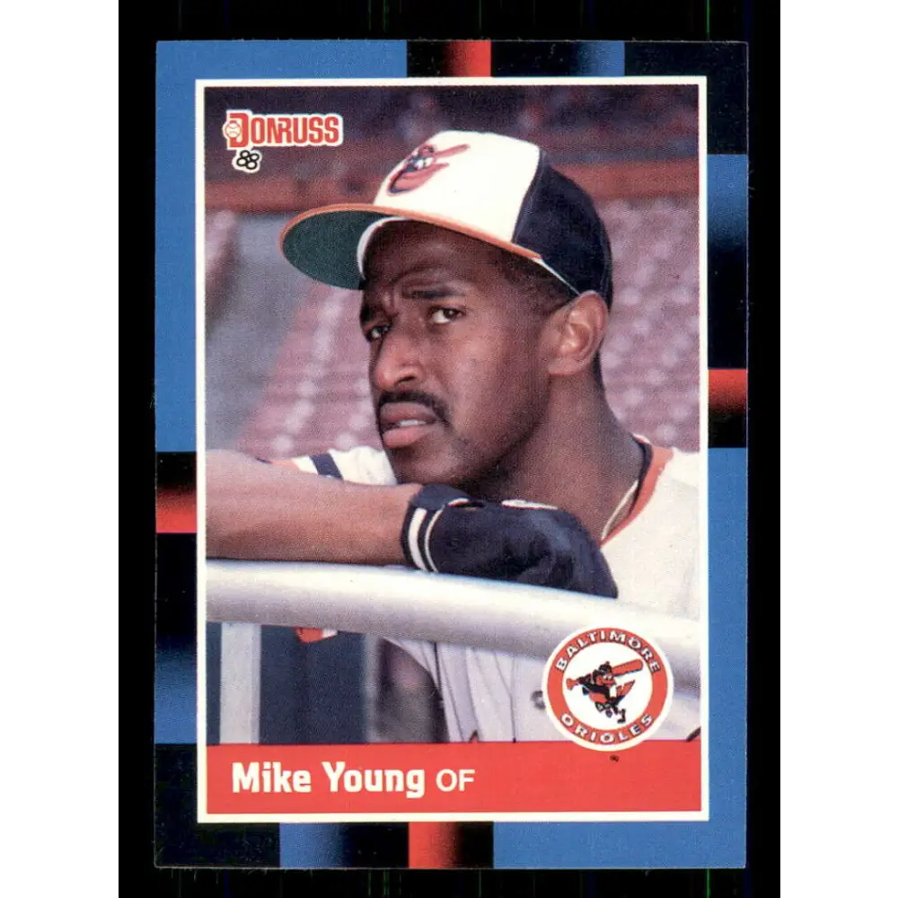 1988 Donruss #396 Mike Young EX Baltimore Orioles Baseball Card Image 1