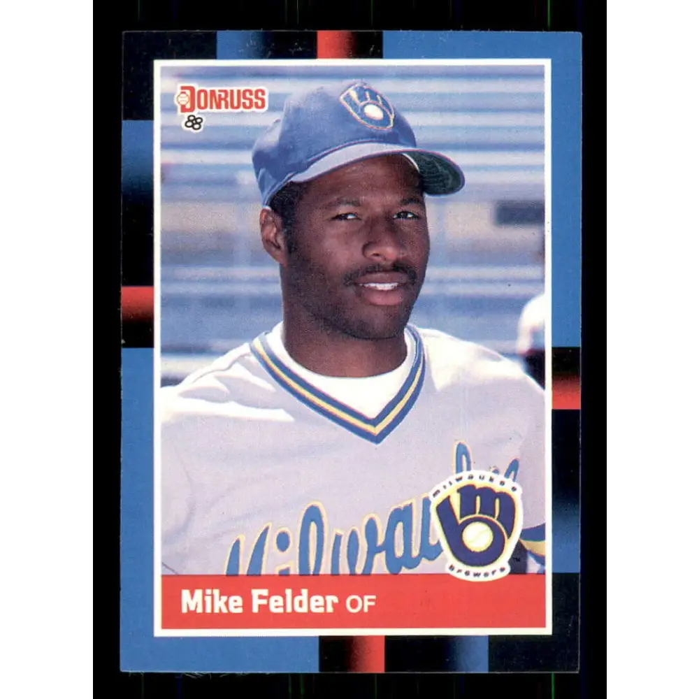 1988 Donruss #397 Mike Felder EX Milwaukee Brewers Baseball Card Image 1