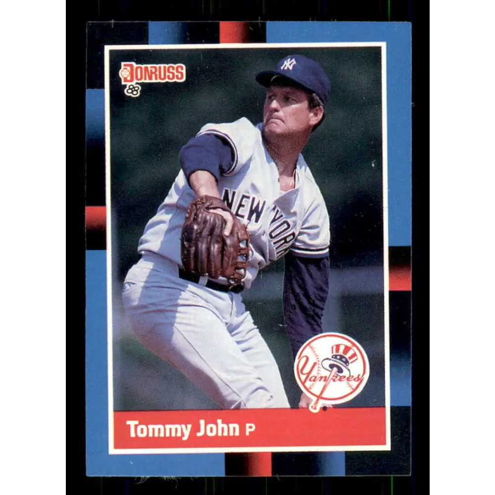 1988 Donruss #401 Tommy John EX New York Yankees Baseball Card Image 1