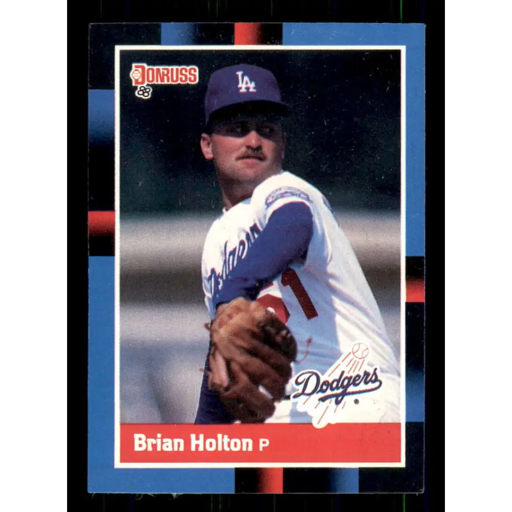 1988 Donruss #402 Brian Holton EX Los Angeles Dodgers Baseball Card Image 1
