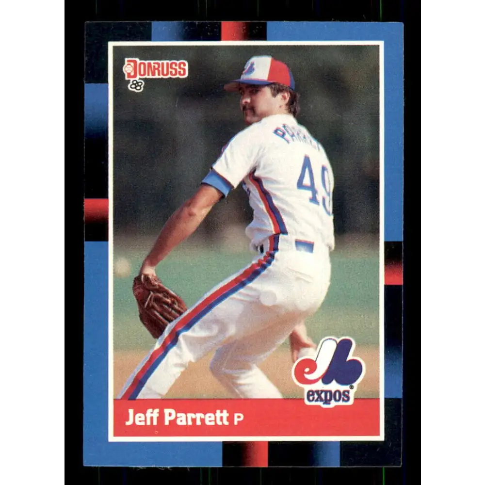 1988 Donruss #406 Jeff Parrett EX Montreal Expos Baseball Card Image 1