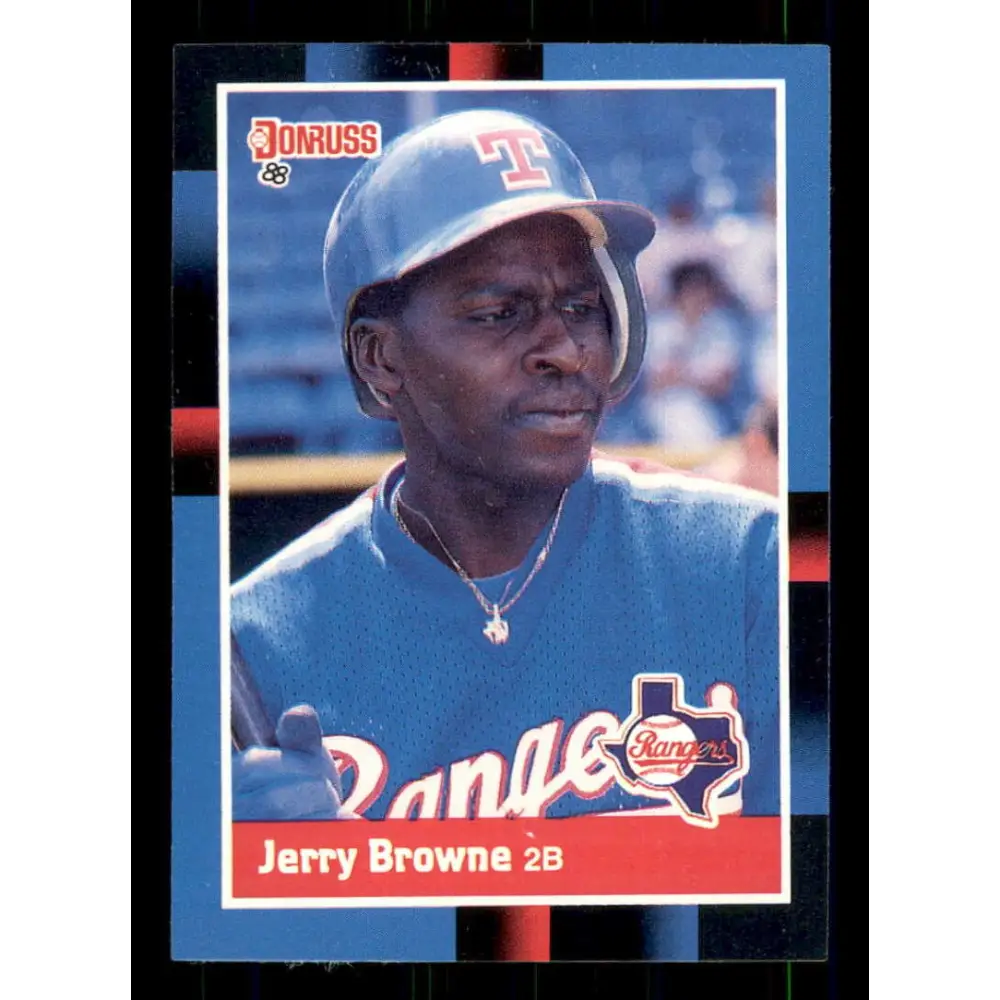 1988 Donruss #408 Jerry Browne EX Texas Rangers Baseball Card Image 1