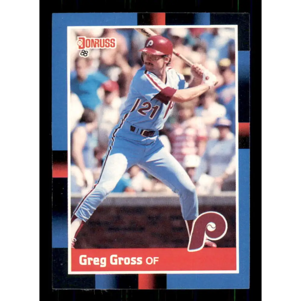 1988 Donruss #412 Greg Gross EX Philadelphia Phillies Baseball Card Image 1