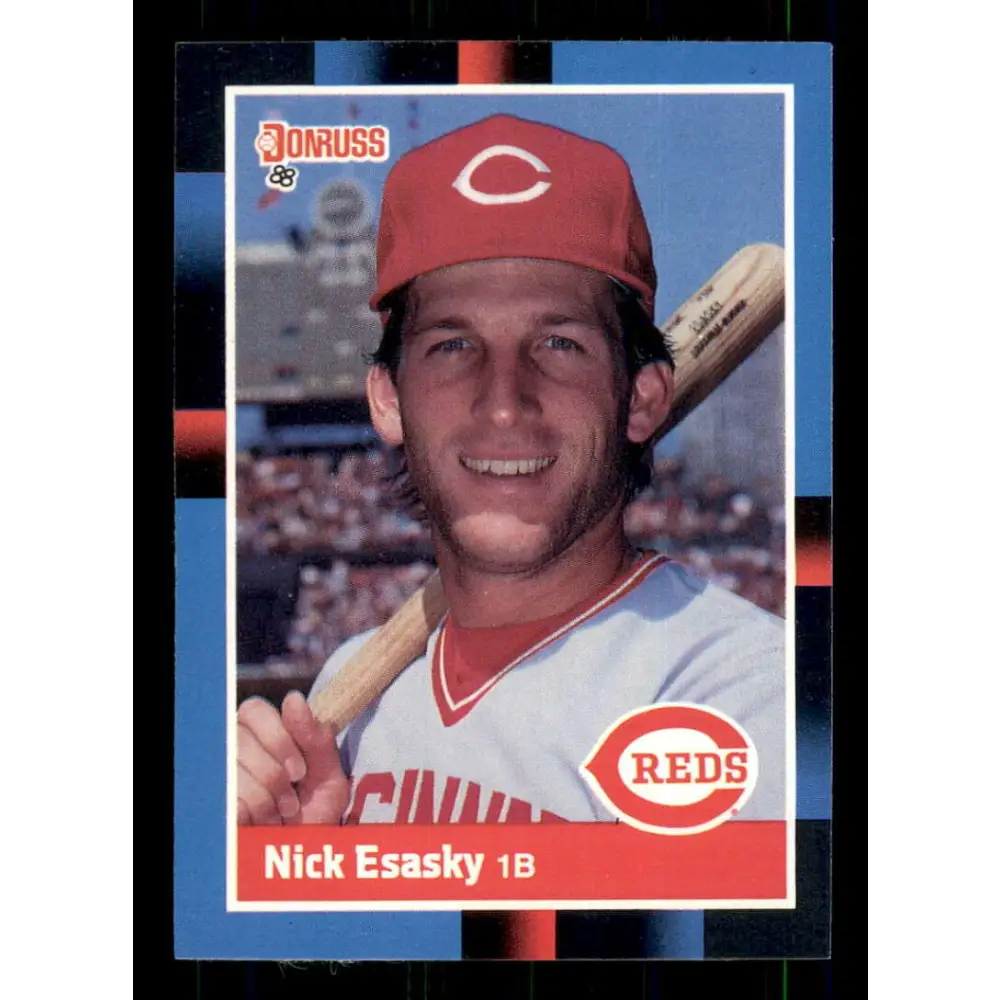 1988 Donruss #413 Nick Esasky EX Cincinnati Reds Baseball Card Image 1