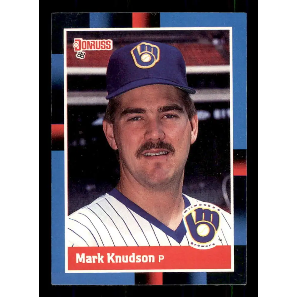 1988 Donruss #495 Mark Knudson EX RC Rookie Milwaukee Brewers Baseball Card Image 1