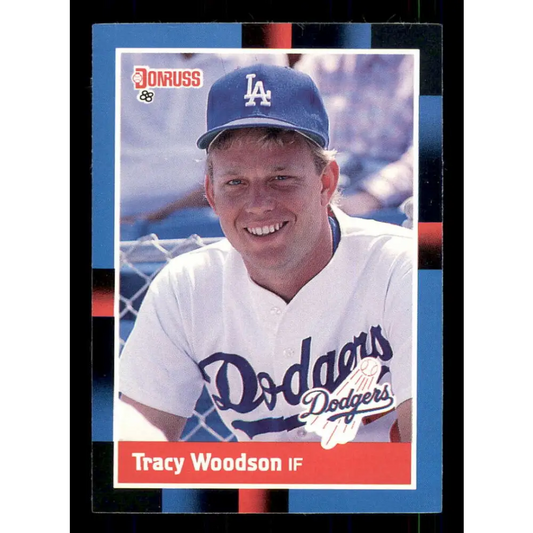 1988 Donruss #499 Tracy Woodson EX RC Rookie Los Angeles Dodgers Baseball Card Image 1