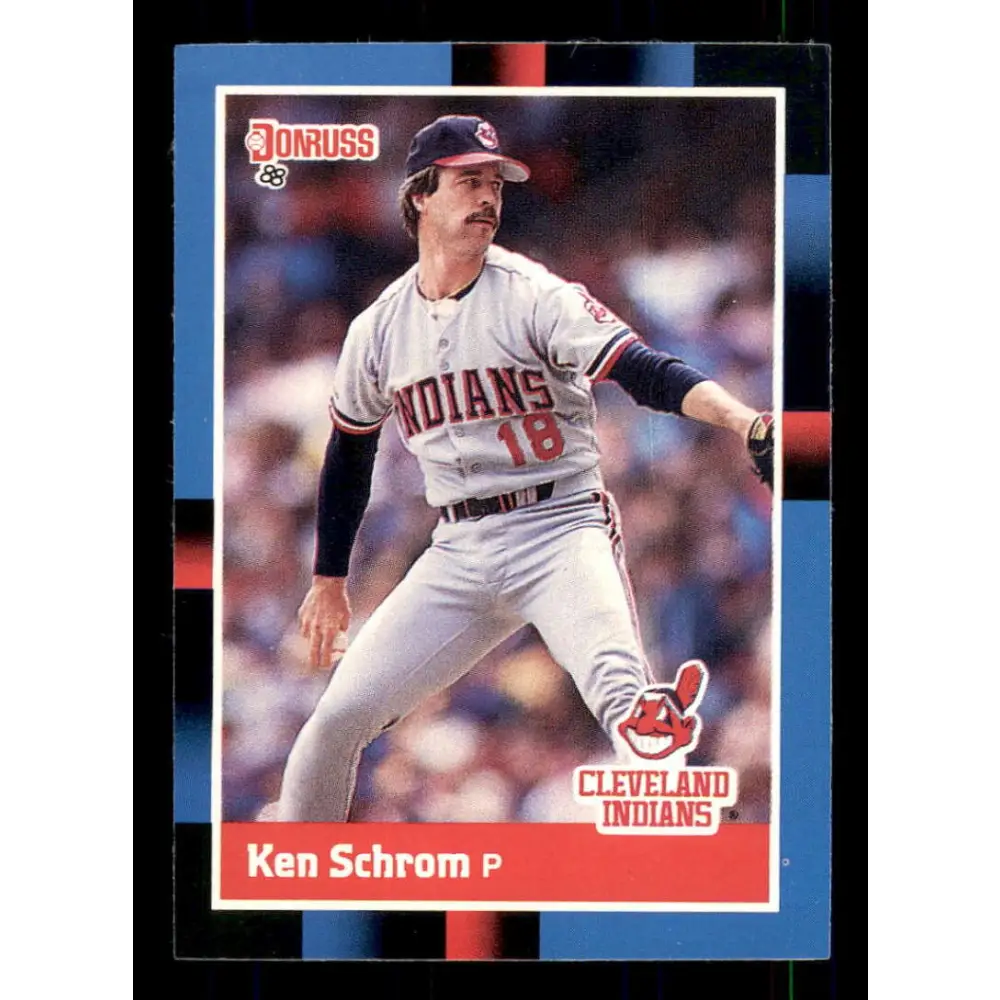 1988 Donruss #501 Ken Schrom EX Cleveland Indians Baseball Card Image 1