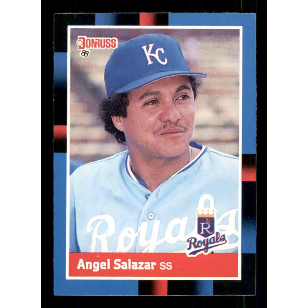 1988 Donruss #502 Angel Salazar EX Kansas City Royals Baseball Card Image 1