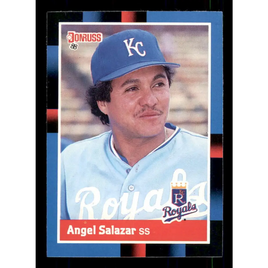 1988 Donruss #502 Angel Salazar EX Kansas City Royals Baseball Card Image 1