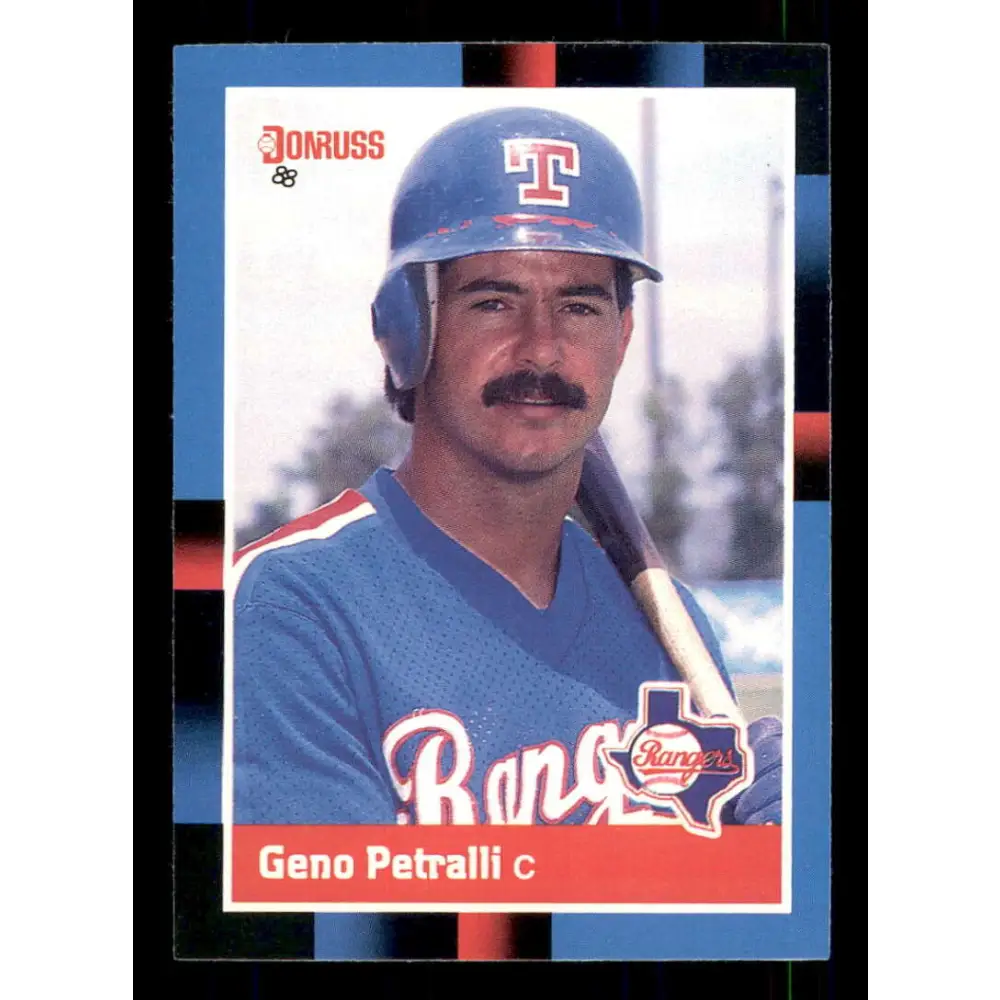 1988 Donruss #506 Geno Petralli EX Texas Rangers Baseball Card Image 1