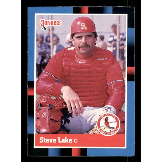 1988 Donruss #510 Steve Lake EX St. Louis Cardinals Baseball Card Image 1