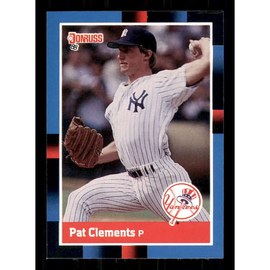 1988 Donruss #52 Pat Clements EX New York Yankees Baseball Card Image 1